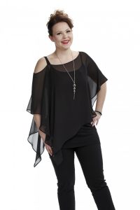 musta juhlava poncho