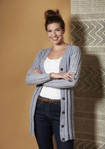 pitkäneuletakki sininen